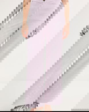 United Colors of Benetton pantaloni de catifea cord culoarea violet, drept, high waist, 4Q5GDF0AI