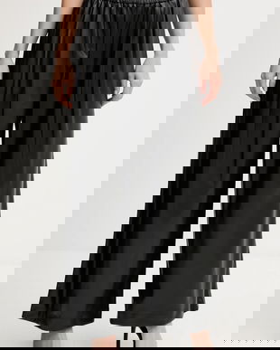 United Colors of Benetton pantaloni culoarea negru, lat, high waist, 4M3CDF0A8