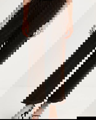 United Colors of Benetton pantaloni de bumbac culoarea maro, lat, high waist, 494BDF0A7