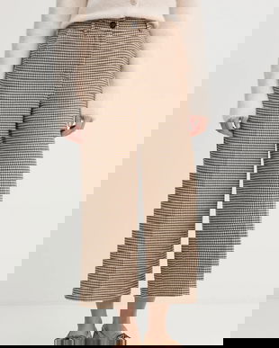 United Colors of Benetton pantaloni culoarea bej, fason culottes, high waist, 44BWDF0AA