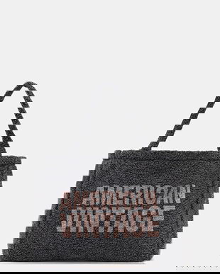 American Vintage poșetă culoarea gri, HOK26A