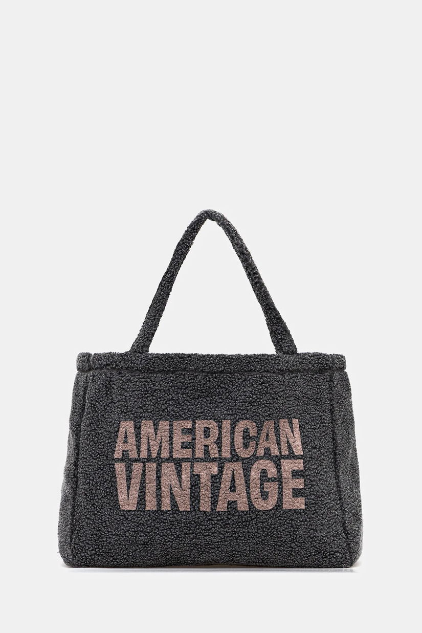 American Vintage poșetă culoarea gri, HOK26A