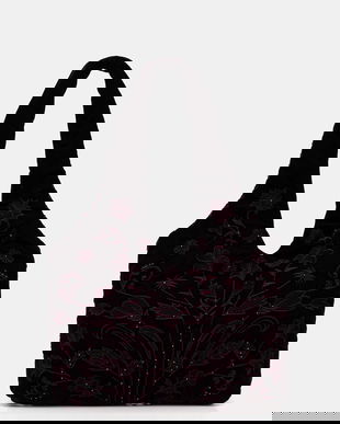 Hoss Intropia geantă de mână din catifea culoarea bordo, 2052028