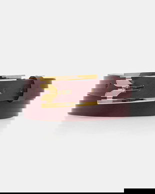 Victoria Beckham curea de piele culoarea bordo, B425AAC007031A