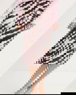 Marc Aurel fustă culoarea roz, midi, evazați, 2332-1000-24817