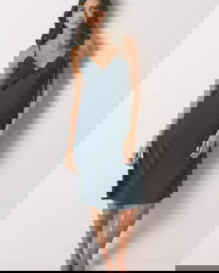 women'secret cămașă de noapte culoarea bleumarin, satin, 3412913