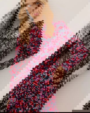 Bizuu fustă MEXICANA culoarea roz, mini, evazați, MEXICANA RÓŻOWY