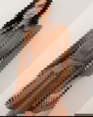 Bizuu rochie ZORELLE culoarea maro, mini, evazați, ZORELLE BRĄZOWY