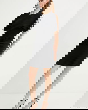 Victoria Beckham rochie culoarea negru, mini, evazați, 1325WDR006087C