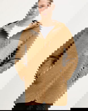 Fjallraven bluză Vardag Pile culoarea verde, cu glugă, uni, F14600256-232