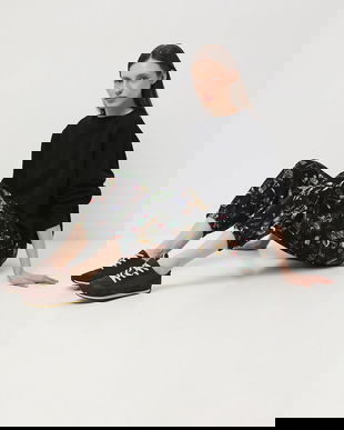 Medicine pantaloni de trening culoarea negru, lat, medium waist