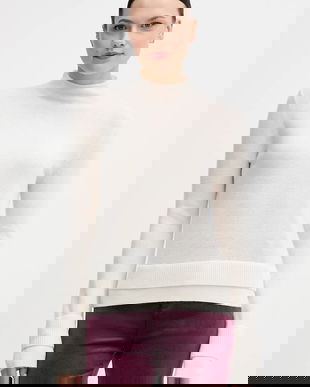 Sisley pulover din amestec de lână culoarea bej, light, cu turtleneck, 122WL202B