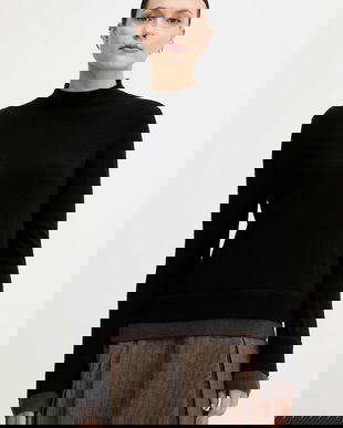 Sisley pulover din amestec de lână culoarea negru, light, cu turtleneck, 122WL202B