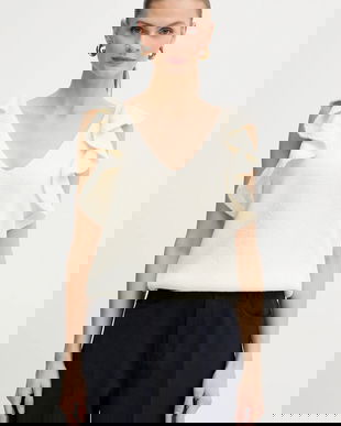 Luisa Spagnoli tricou de lână culoarea bej, uni, 100232