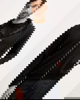 Joop! bluză culoarea negru, cu glugă, 30047442