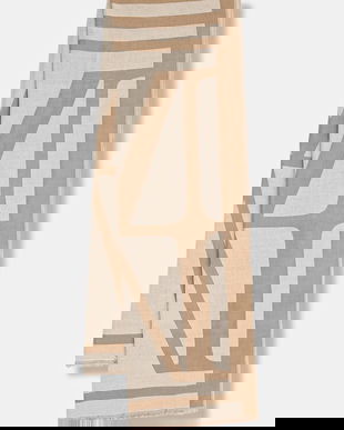 Marc O'Polo eșarfă cu lână culoarea bej, cu imprimeu, 600803302043