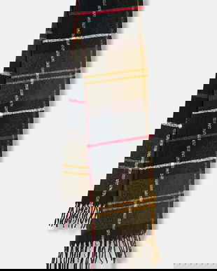 Barbour fular culoarea verde, cu imprimeu, LSC0476