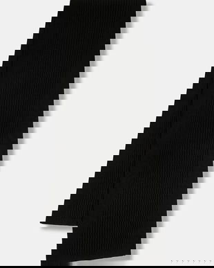 Michael Kors eșarfă din amestec de lână culoarea negru, uni, MKMC538424