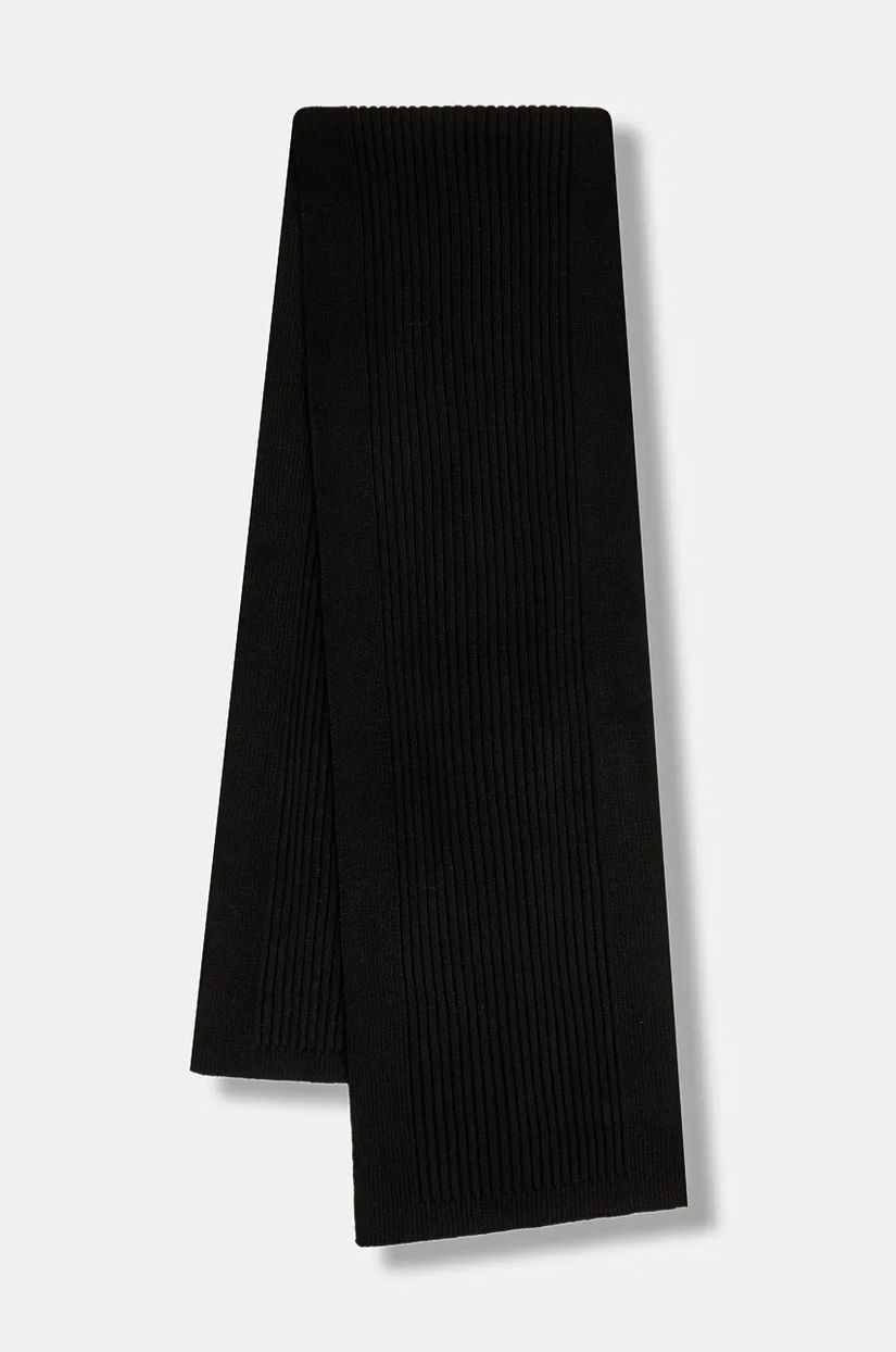 Michael Kors eșarfă din amestec de lână culoarea negru, uni, MKMC538424