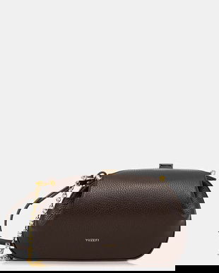 Yuzefi poșetă de piele OYSTER culoarea maro, YUZCO-HB-MOYC-L038