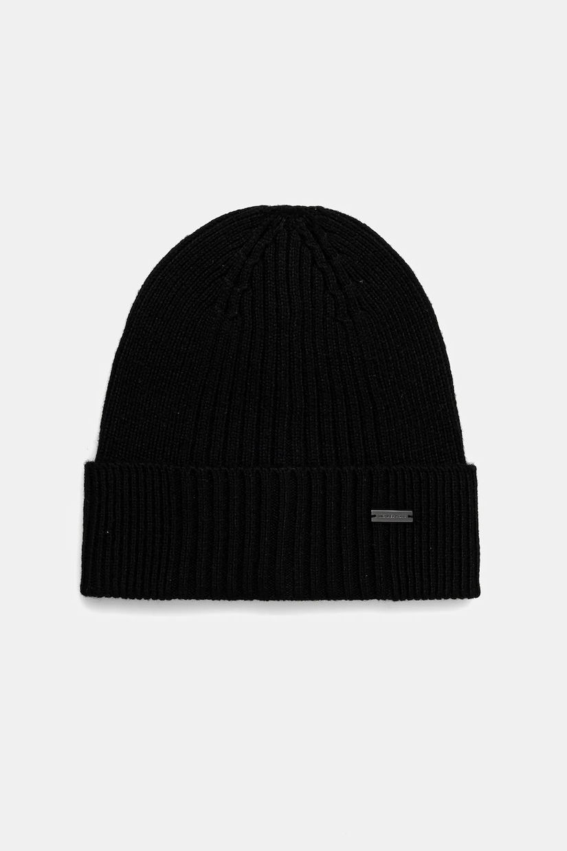 Michael Kors căciulă din amestec de lână culoarea negru, MKMC538418