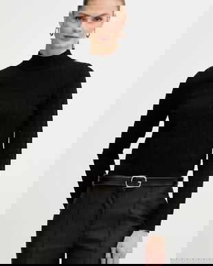 MICHAEL Michael Kors pulover culoarea negru, cu turtleneck, MF5619YJWV