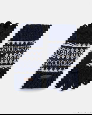 Barbour mănuși din amestec de lână culoarea bleumarin, MGL0148