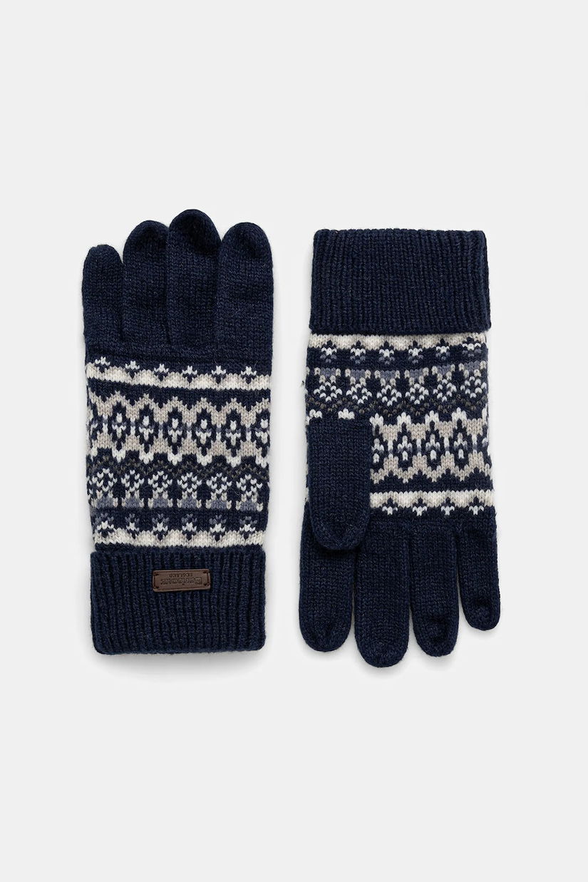 Barbour mănuși din amestec de lână culoarea bleumarin, MGL0148