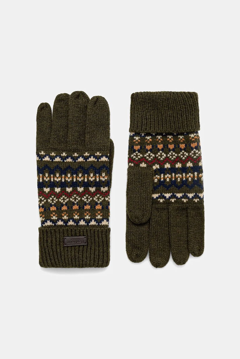 Barbour mănuși din amestec de lână culoarea verde, MGL0148