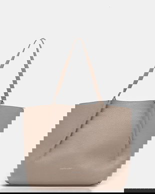 Marc O'Polo poșetă de piele culoarea bej, 5000009281