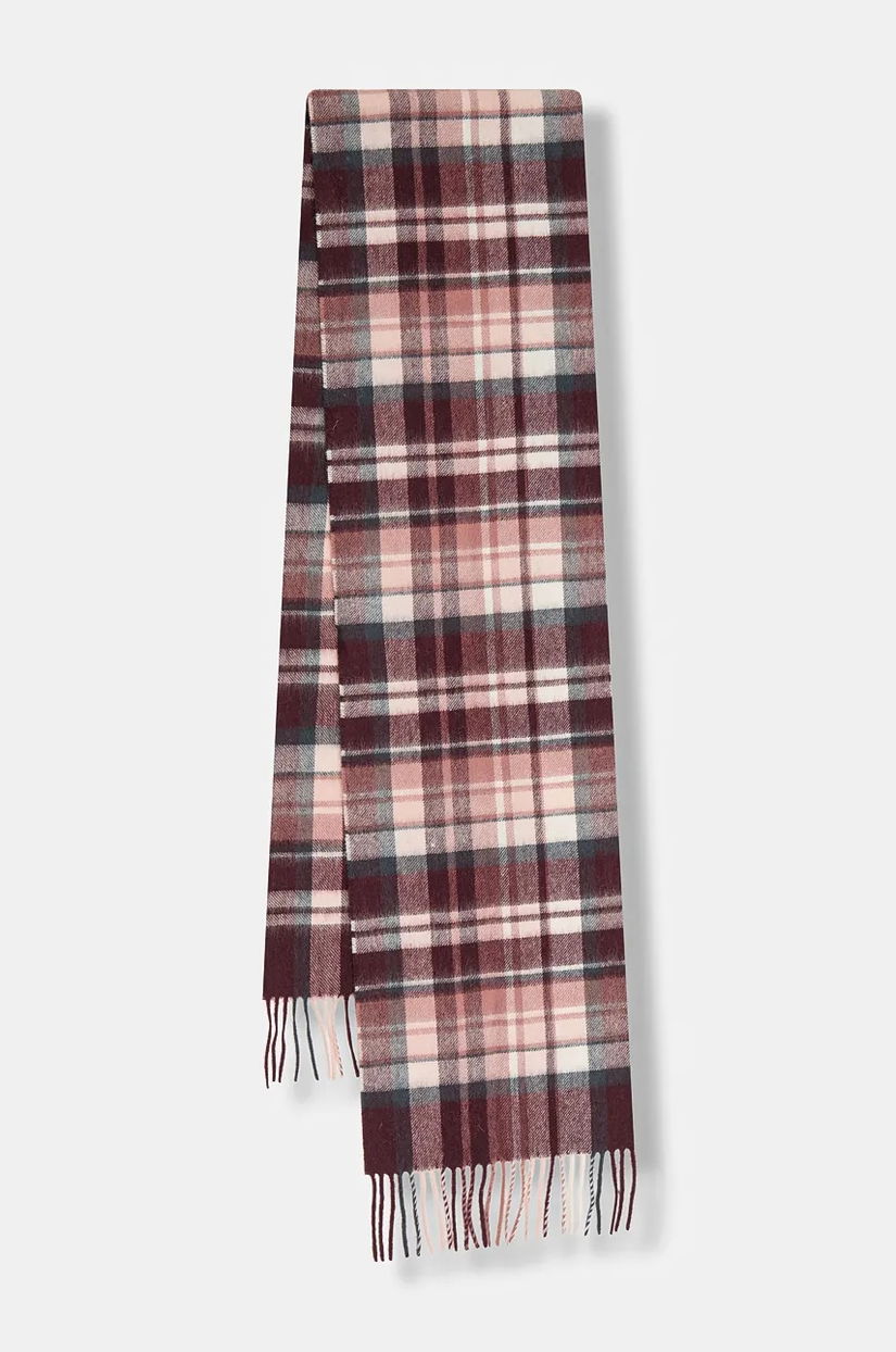 Barbour eșarfă de lână culoarea bordo, cu imprimeu, LSC0109