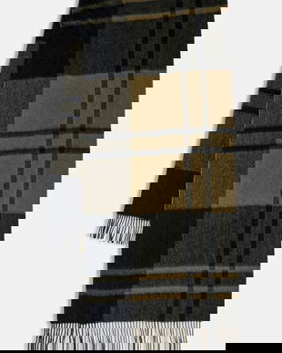 Barbour eșarfă de lână culoarea verde, cu imprimeu, LSC0483