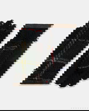 Barbour mănuși culoarea verde, MGL0147