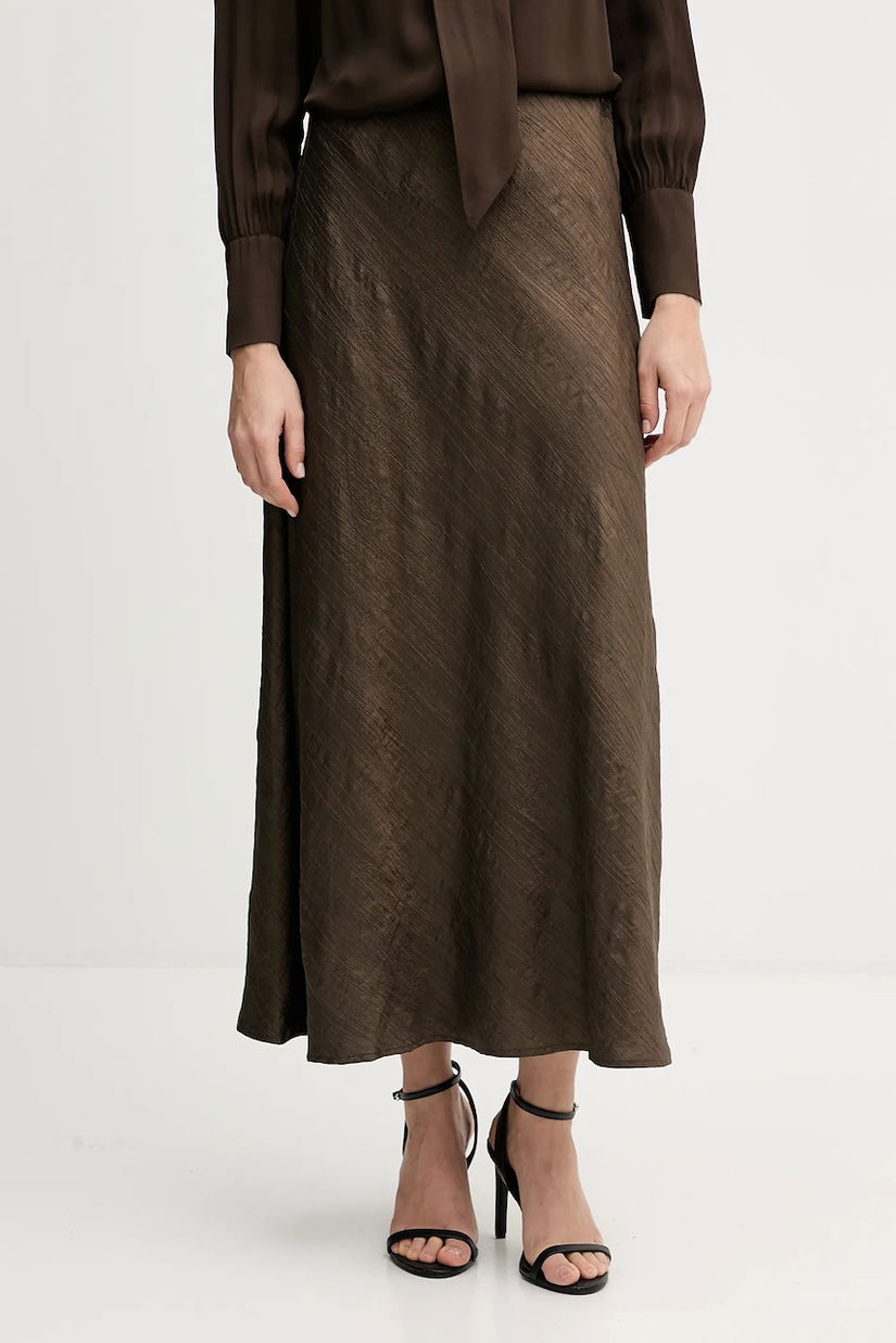 Pedro del Hierro fustă culoarea maro, maxi, evazați, 7592131