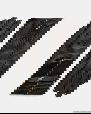 Barbour mănuși de piele culoarea maro, LGL0037