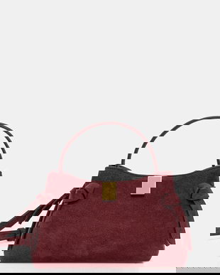 Yuzefi geantă de mană din piele întoarsă GYOZA MINI culoarea bordo, UZCO-HB-MGZ-S024