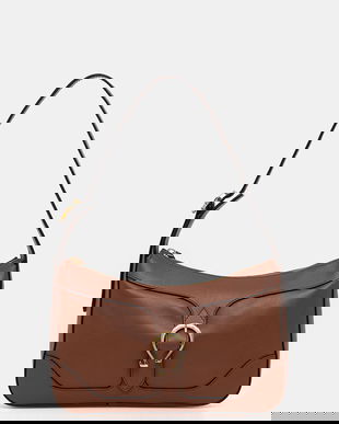 Pollini poșetă de piele culoarea maro, PC4429PP0N QG1