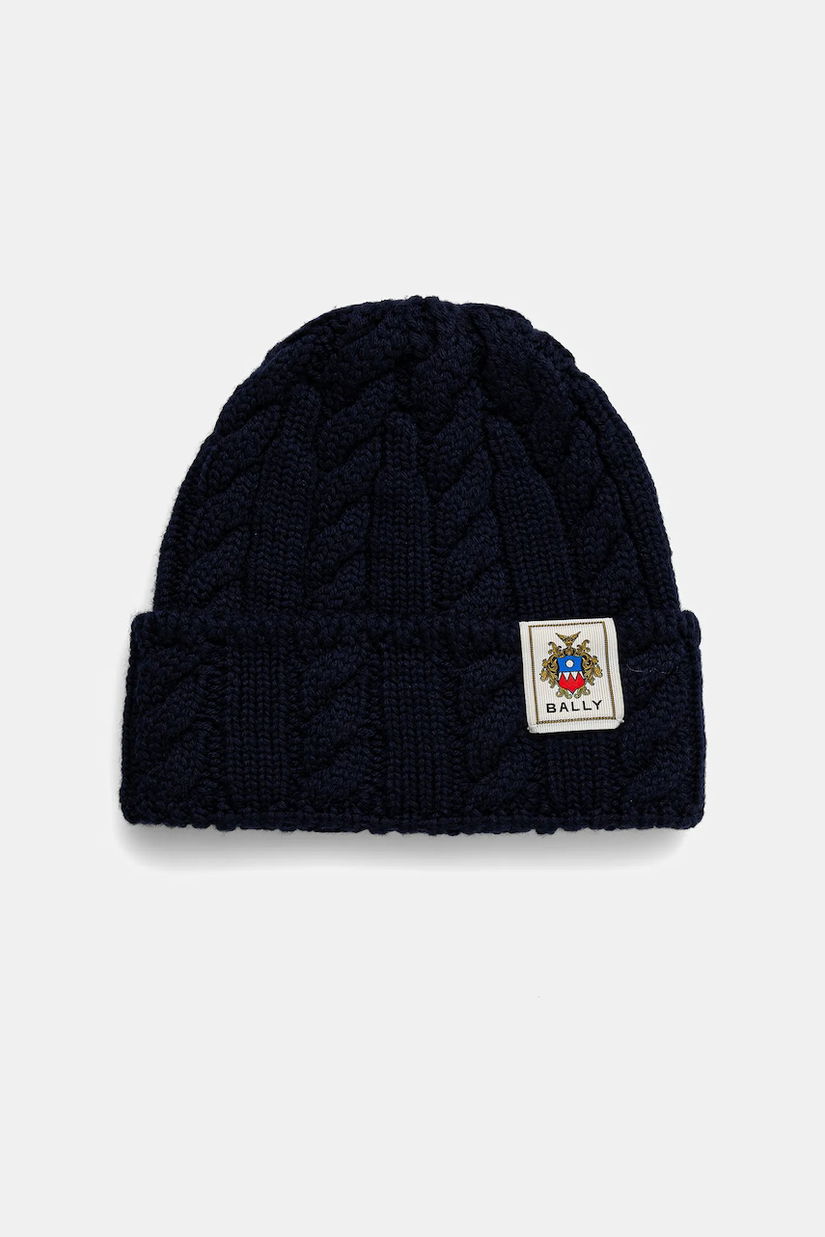 Bally căciulă de lână culoarea bleumarin, MHA03L