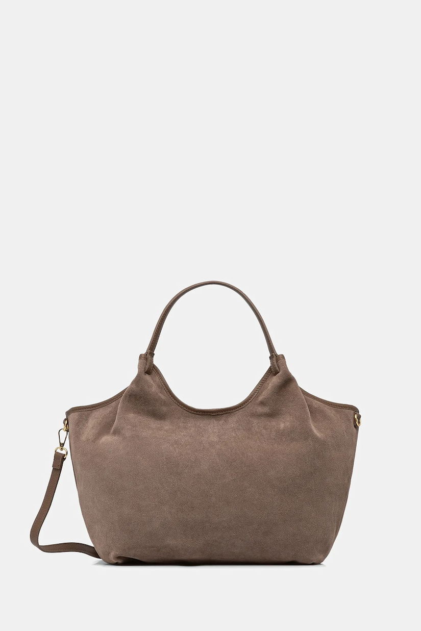 Answear.LAB geanta de mana din piele intoarsa culoarea maro