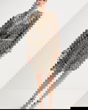 Marc Aurel rochie culoarea verde, mini, drept, 6585-1010-93490