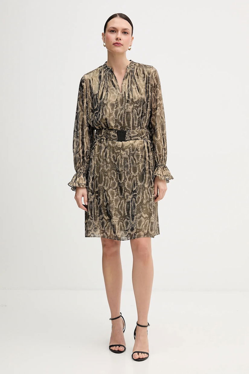 Marc Aurel rochie culoarea verde, mini, drept, 6585-1010-93490