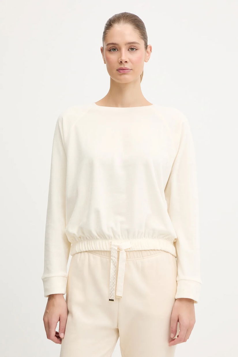 BOSS bluză culoarea bej, uni, 50550724