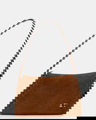 Coach geantă de mană din piele întoarsă Lola culoarea maro, CDD06