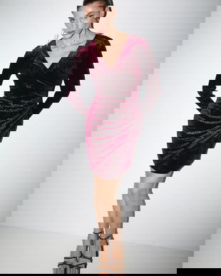 Medicine rochie culoarea bordo, mini, mulata