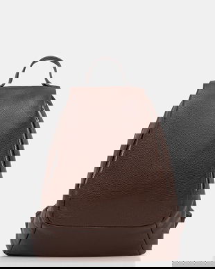 Answear.LAB ghiozdan de piele culoarea maro, mic, neted