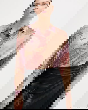 Sisley cămașă culoarea bej, cu guler clasic, relaxed, 5IBNLQ07F