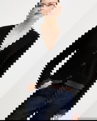 Sisley cardigan din amestec de lână culoarea negru, light, 122WL602S