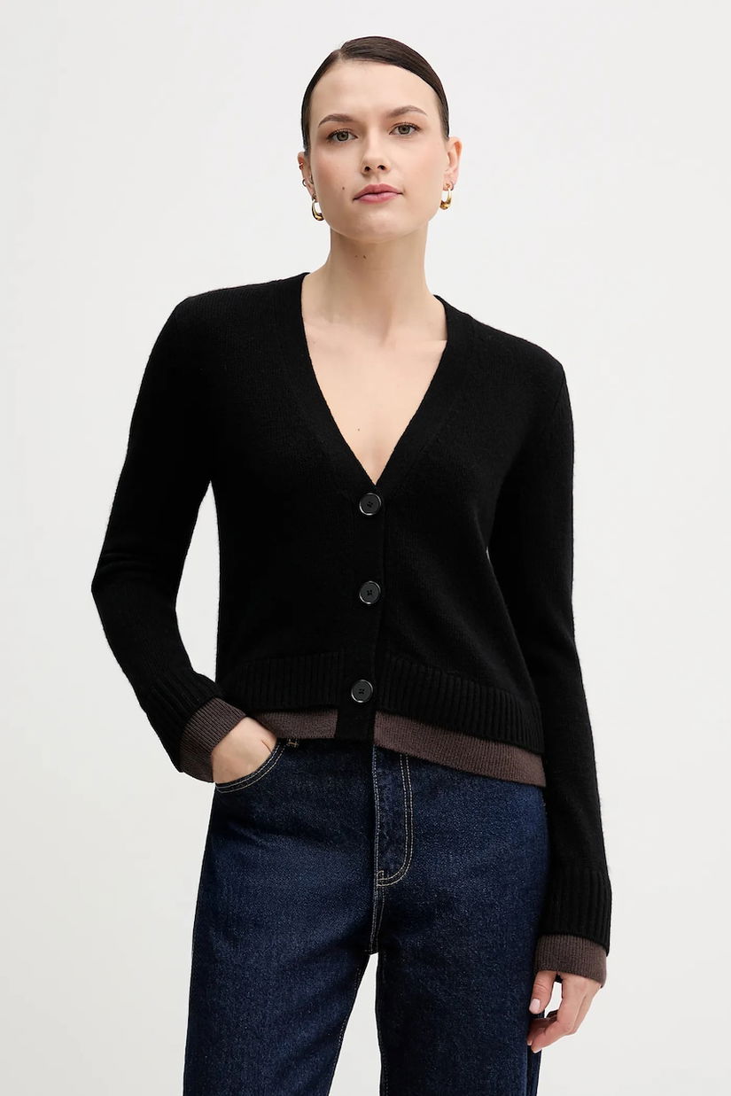 Sisley cardigan din amestec de lână culoarea negru, light, 122WL602S