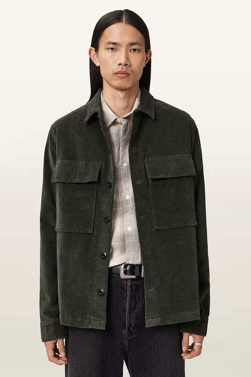 AllSaints cămașă HAWKER culoarea negru, cu guler clasic, regular, M017SD