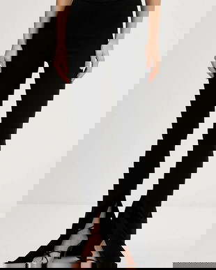 Rick Owens Lilies pantaloni Carmen culoarea negru, evazați, high waist, LI02E3331.JCVS